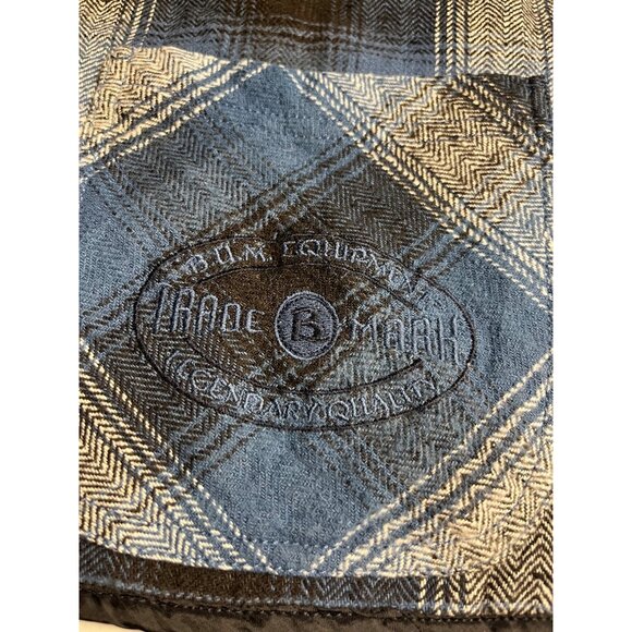 Vintage NWT men’s B.U.M. Equipment Blue & Black Plaid Quilted Cotton Vest L - Picture 5 of 11